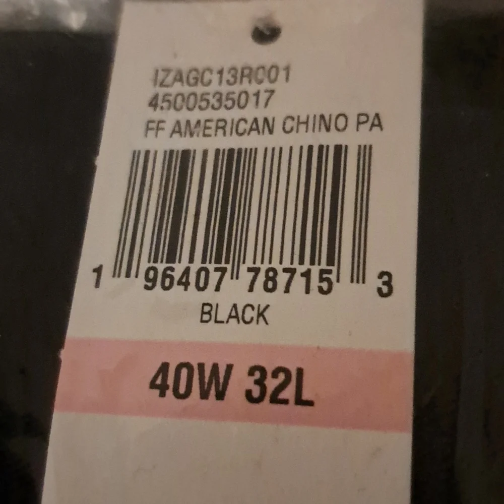 IZOD Men PANTS 40x32 BLACK AMERICAN CHINO STRAIGHT FIT FLAT FRONT 100% COTTON - Picture 7 of 7